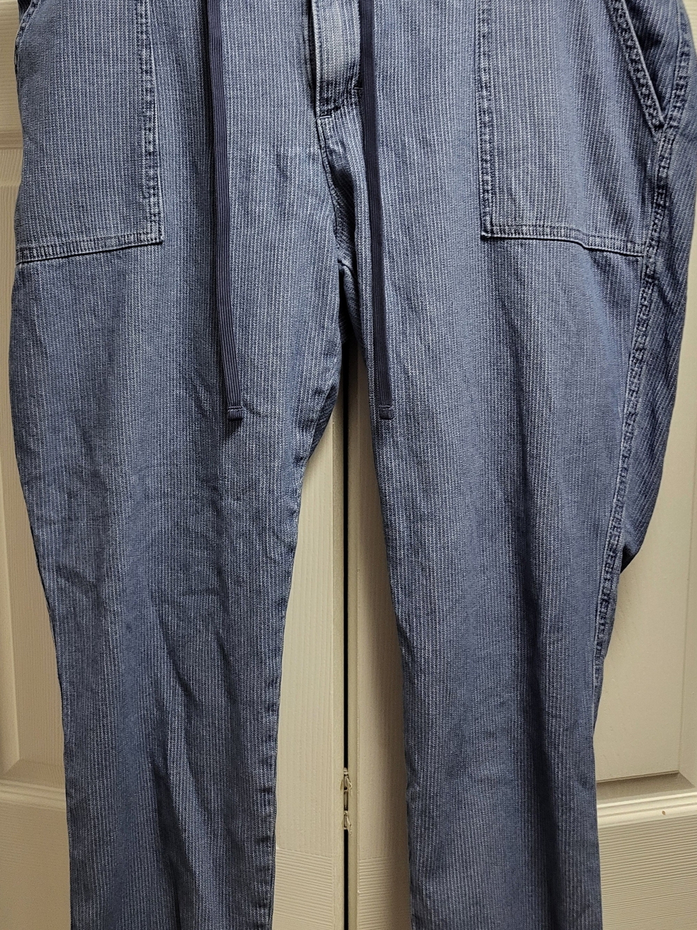 Women's Lee Blue Pinstripe Mid-Rise Casual Pants